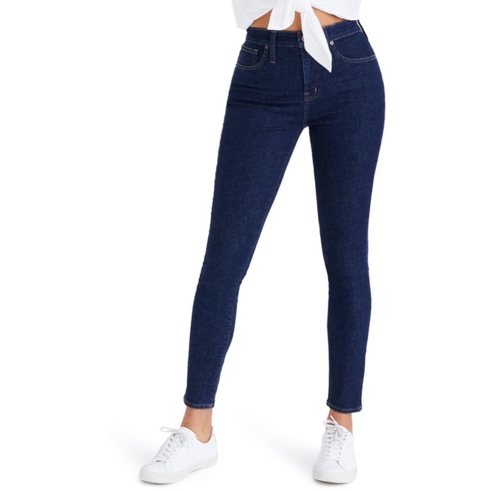 Madewell Curvy High Rise Skinny Jeans Medium Blue Wash Stretch Denim Size 29